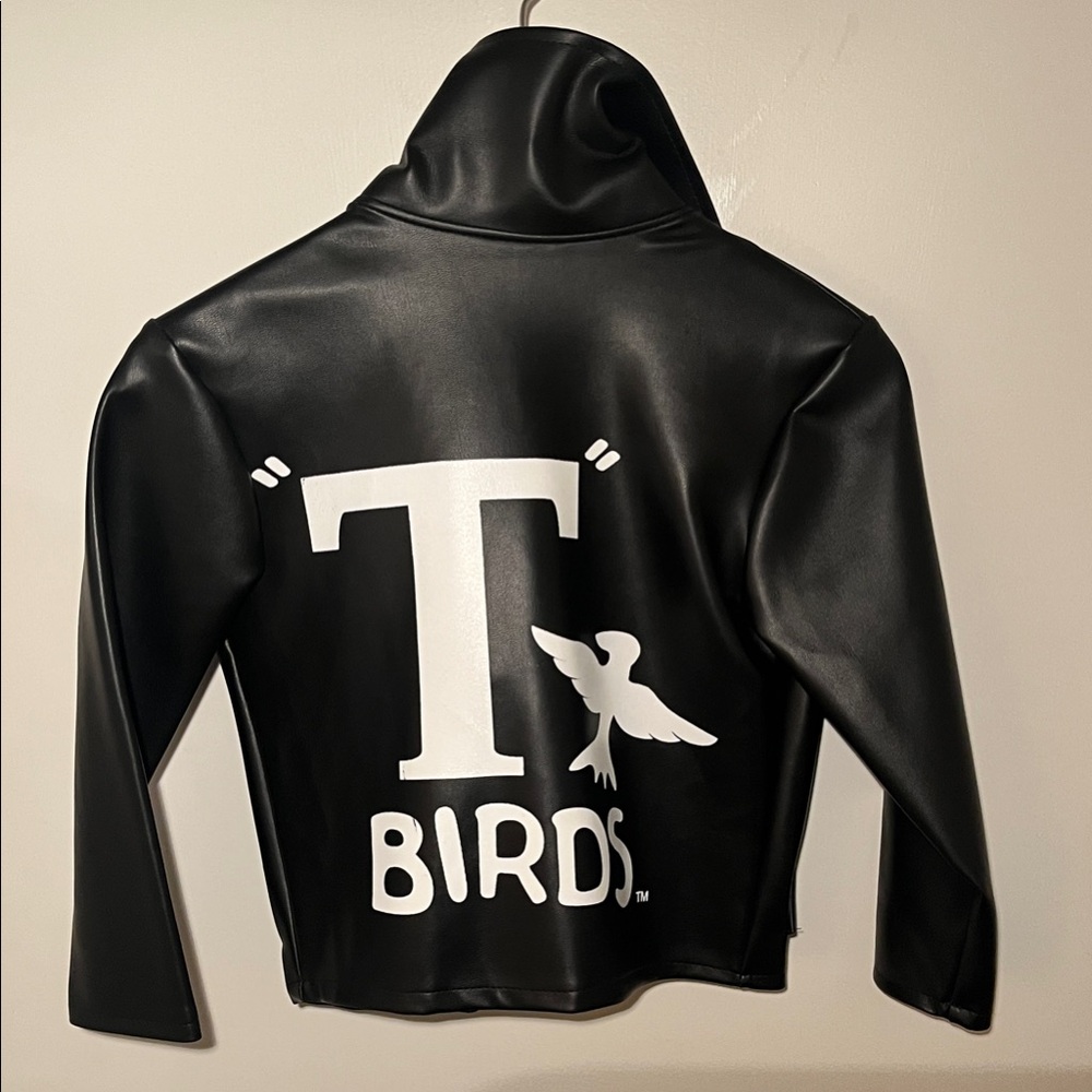 Grease T-Birds Kids Black Faux Leather Jacket Costume